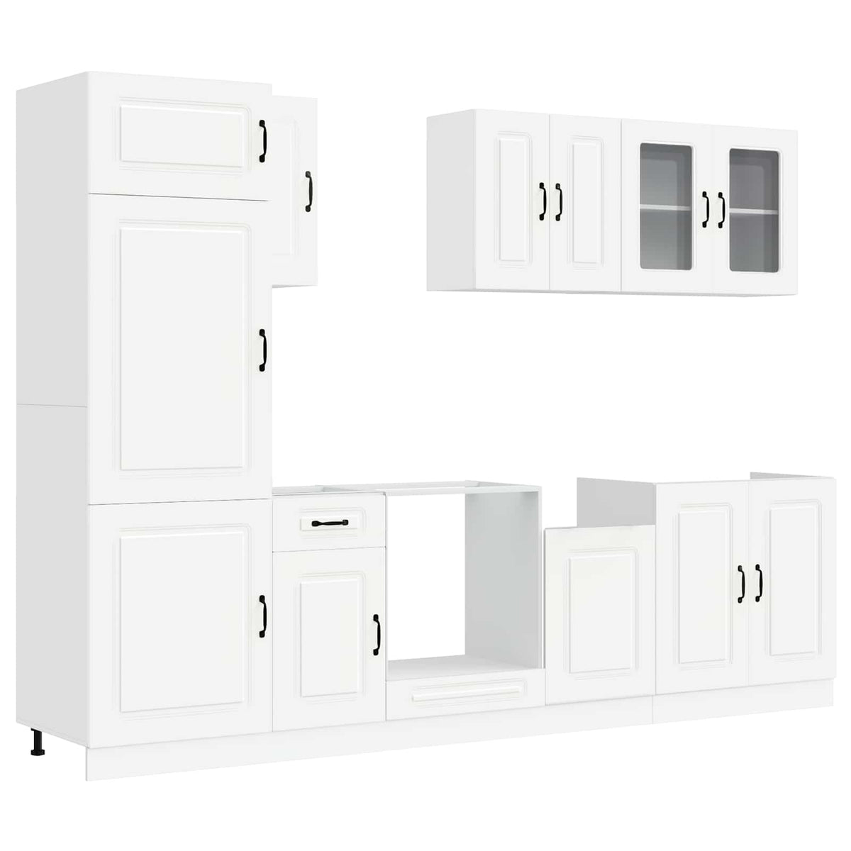 8 Piece Kitchen Cabinet Set Kalmar White Engineered Wood