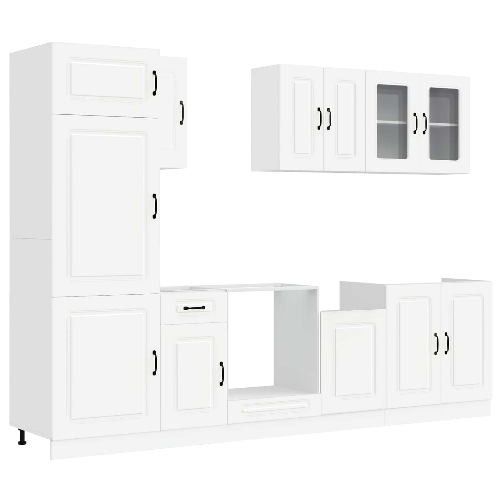 8 Piece Kitchen Cabinet Set Kalmar White Engineered Wood