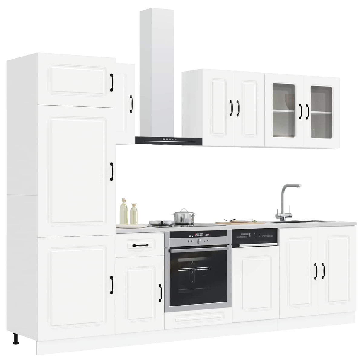8 Piece Kitchen Cabinet Set Kalmar White Engineered Wood