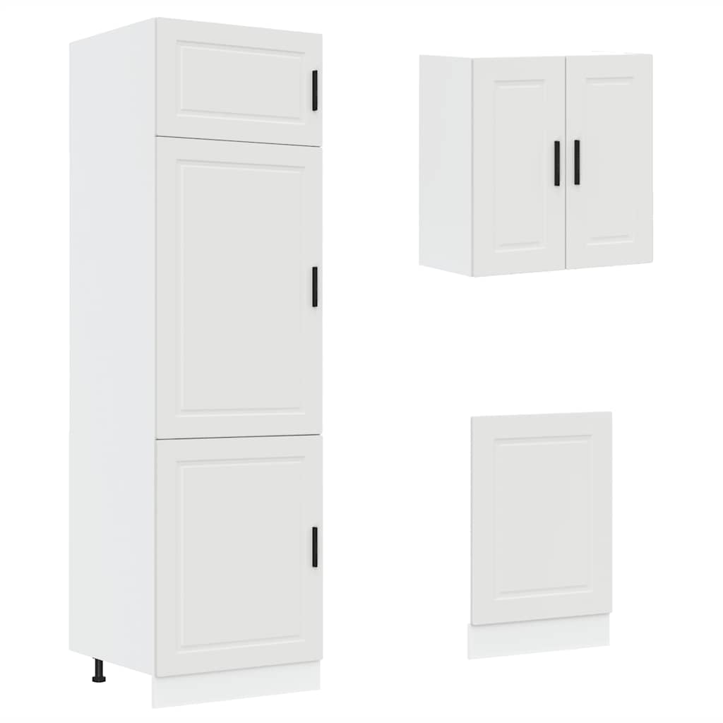 8 Piece Kitchen Cabinet Set "Porto" White Engineered Wood