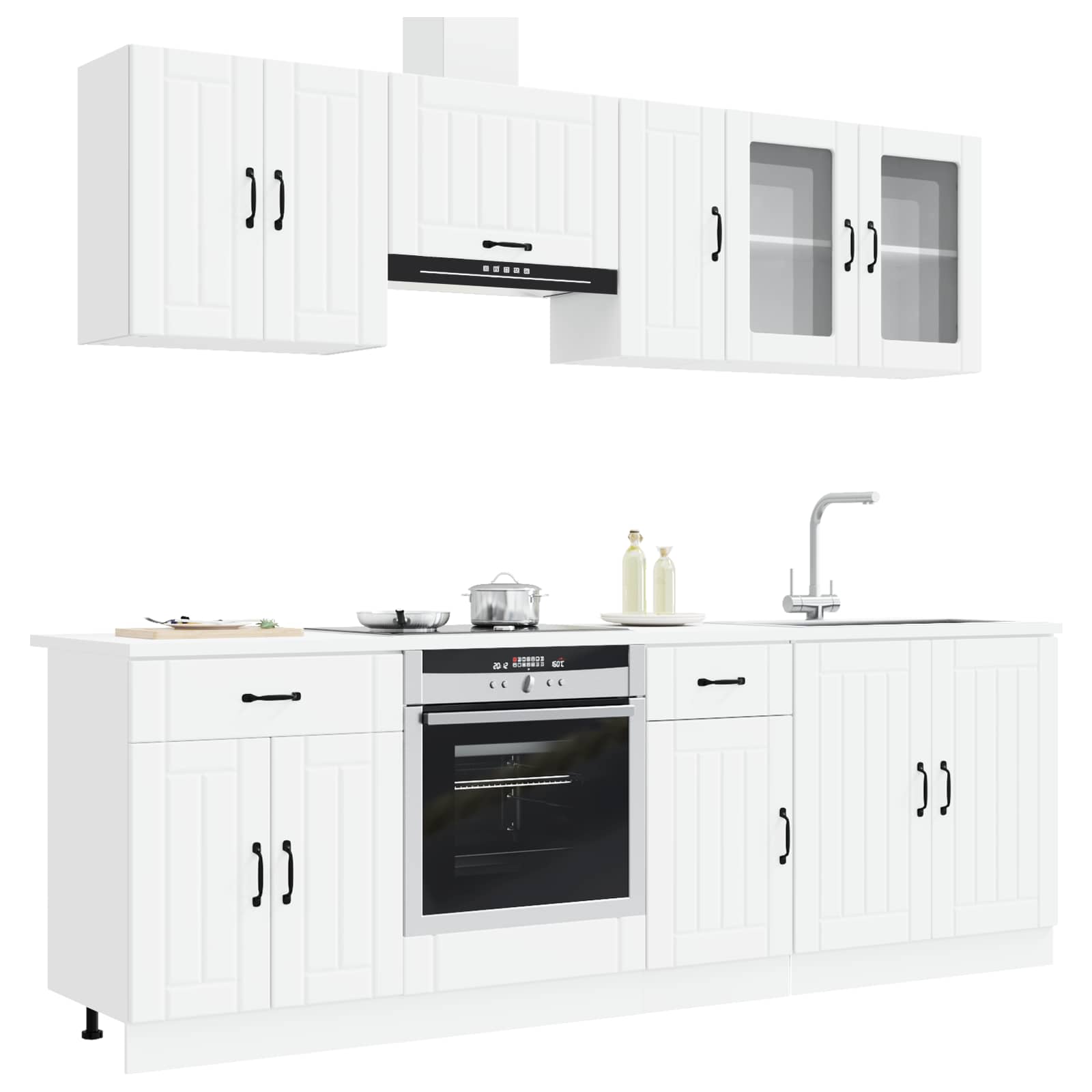 8 Piece Kitchen Cabinet Set Kalmar White Engineered Wood