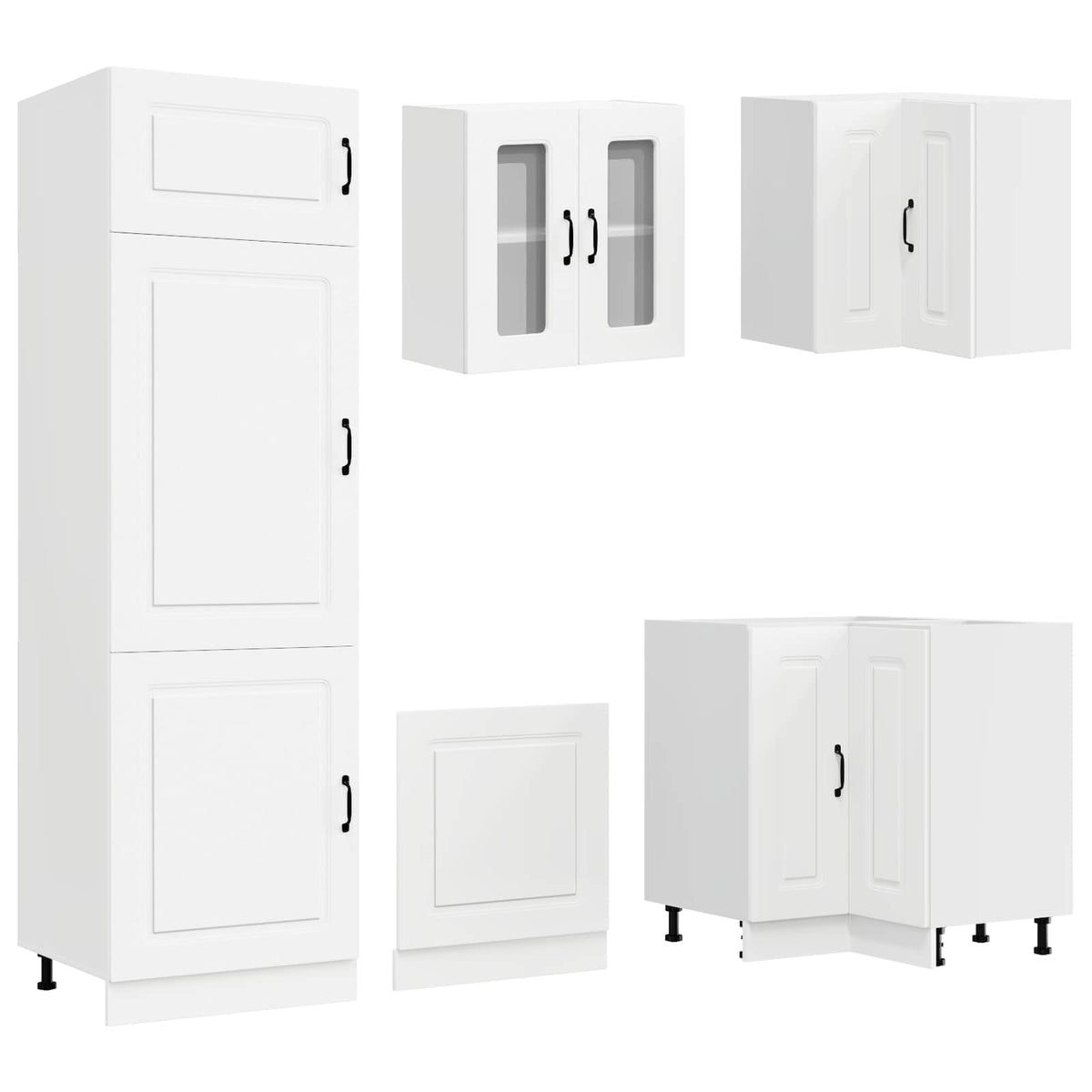 14 Piece Kitchen Cabinet Set Kalmar White Engineered Wood