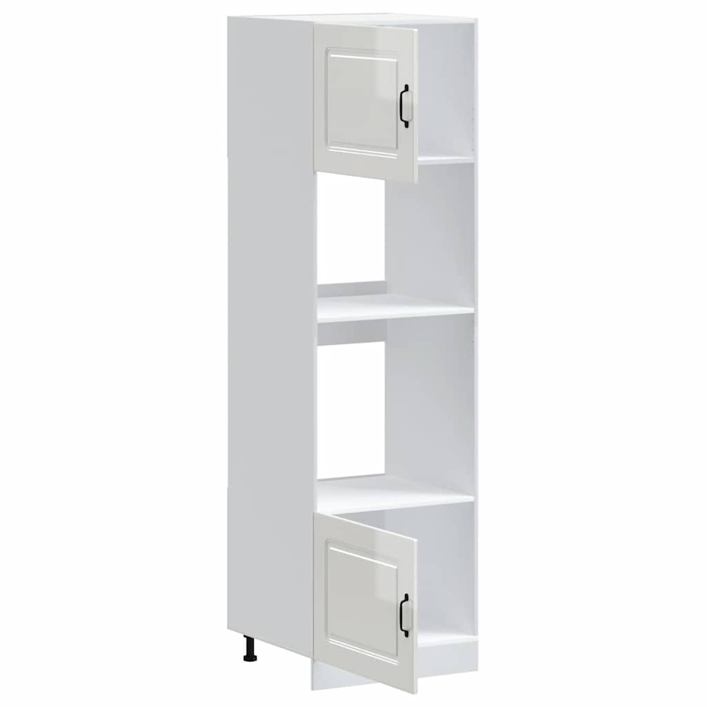Oven Cabinets 2 pcs Kalmar Gloss White Engineered Wood