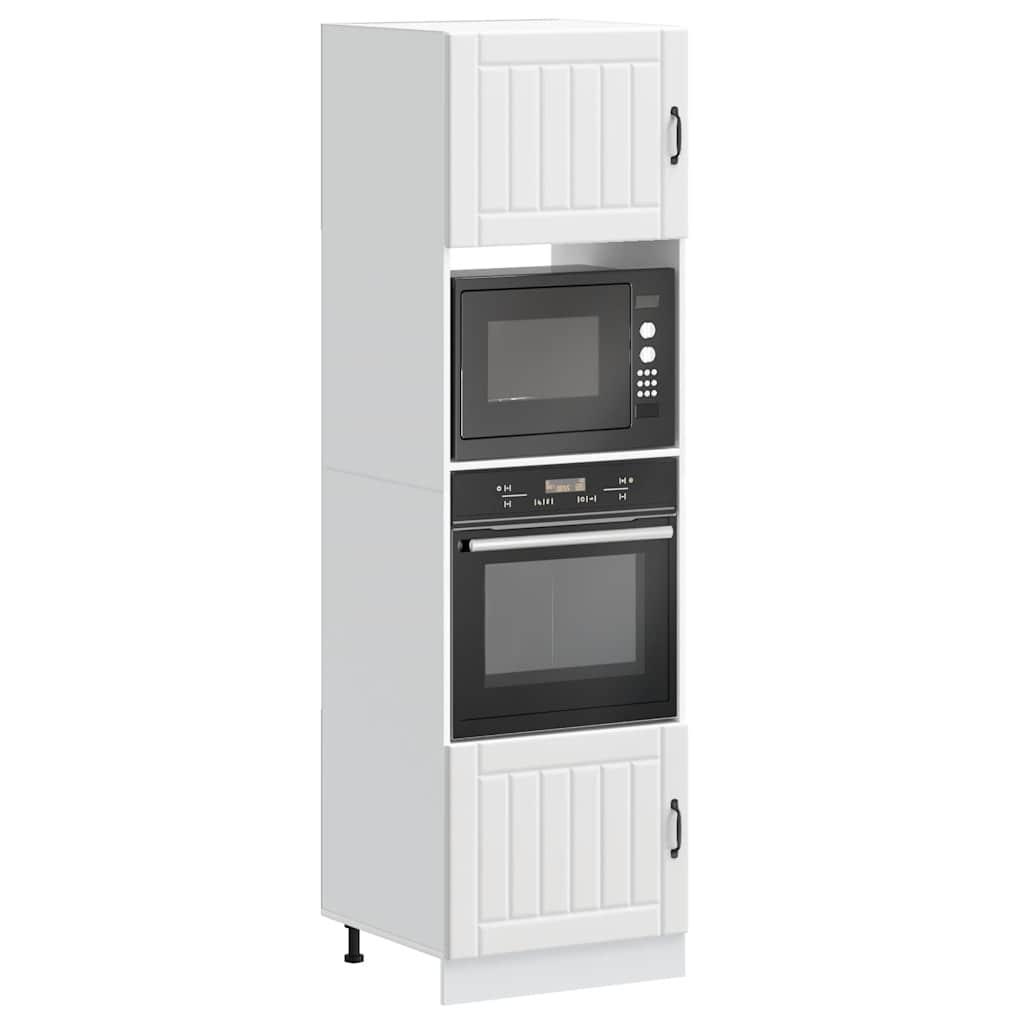 Oven Cabinets 2 pcs Lucca White Engineered Wood