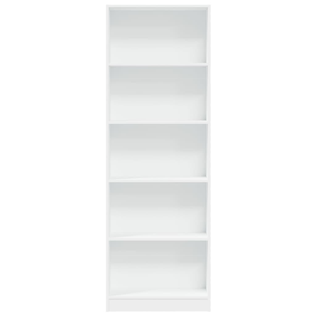 Bookcase White 60x24x176 cm Engineered Wood