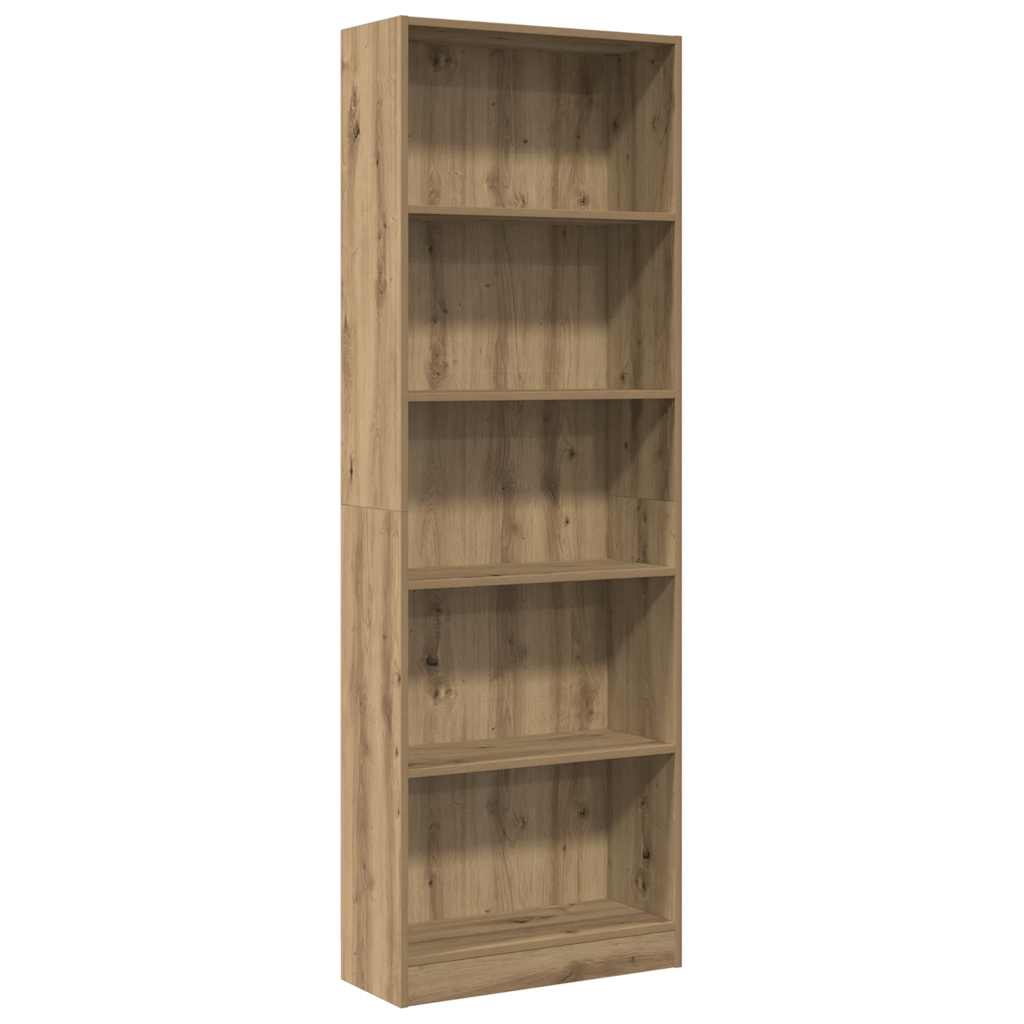 Bookcase Artisian Oak 60x24x176 cm Engineered Wood