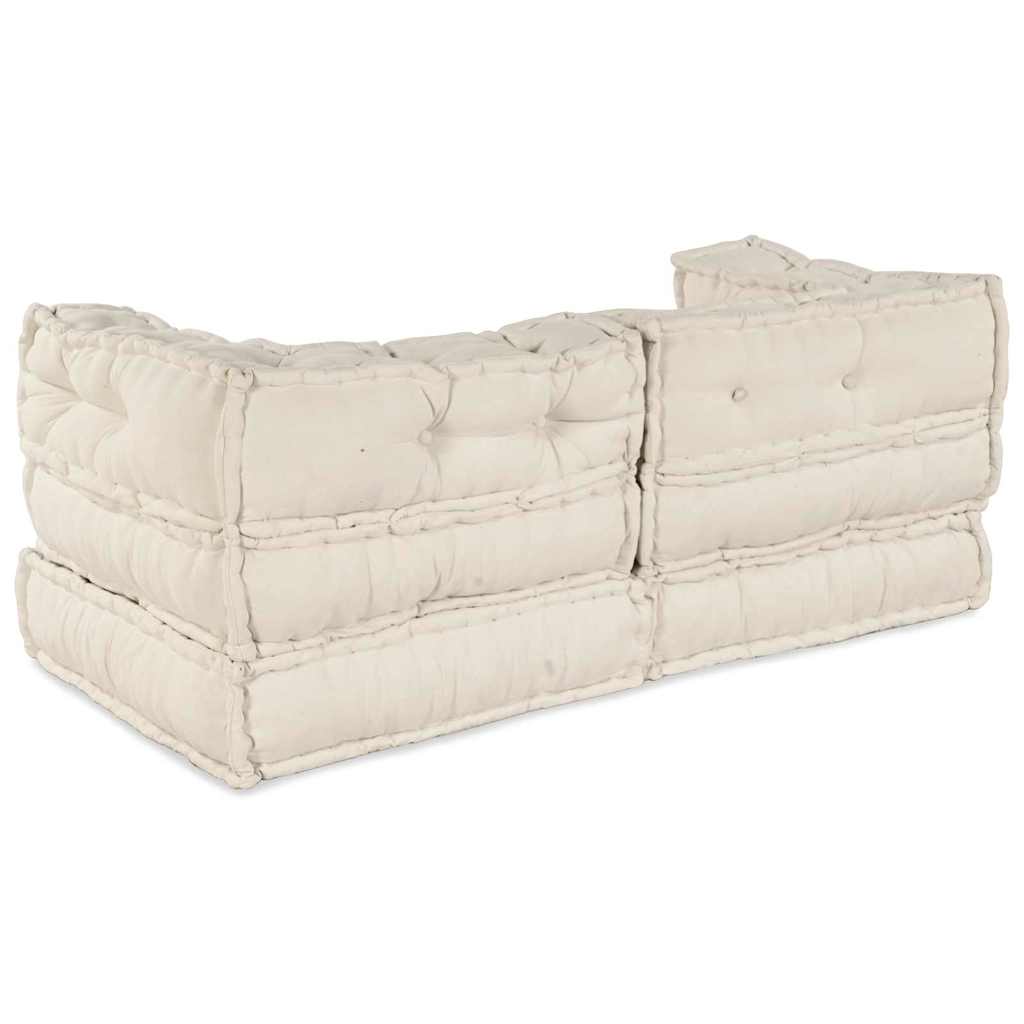 Modular Sofa 2 pcs Cream 140 x 70 x 56 cm Fabric