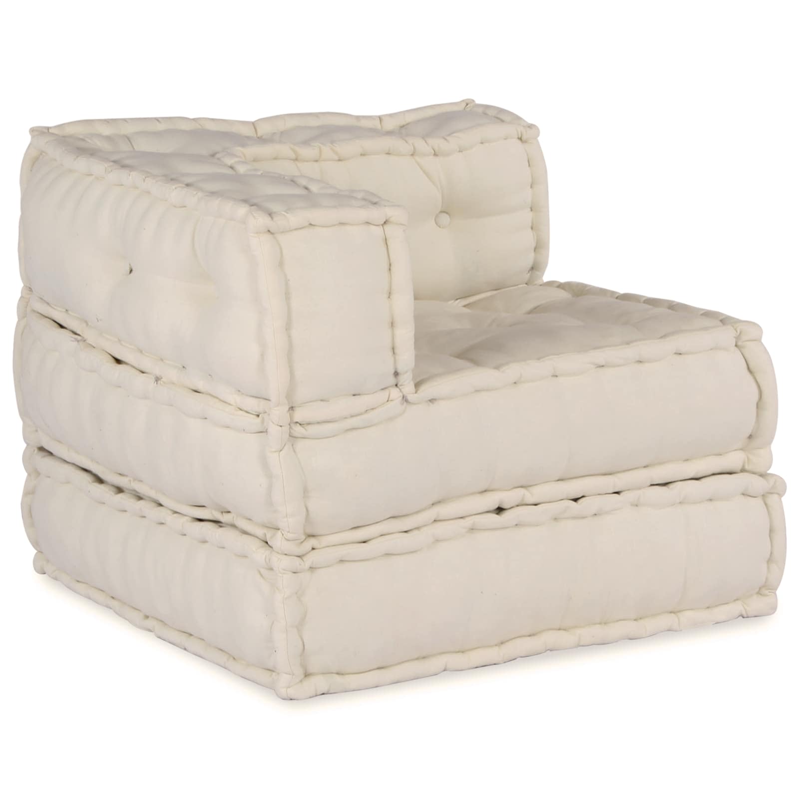 Modular Sofa Unit 3 pcs Cream Fabric