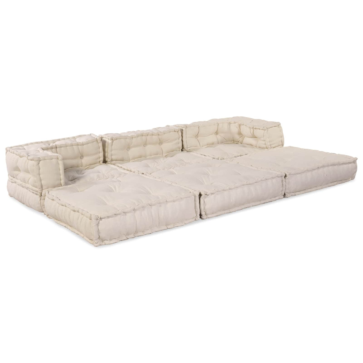 Modular Sofa Unit 3 pcs Cream Fabric