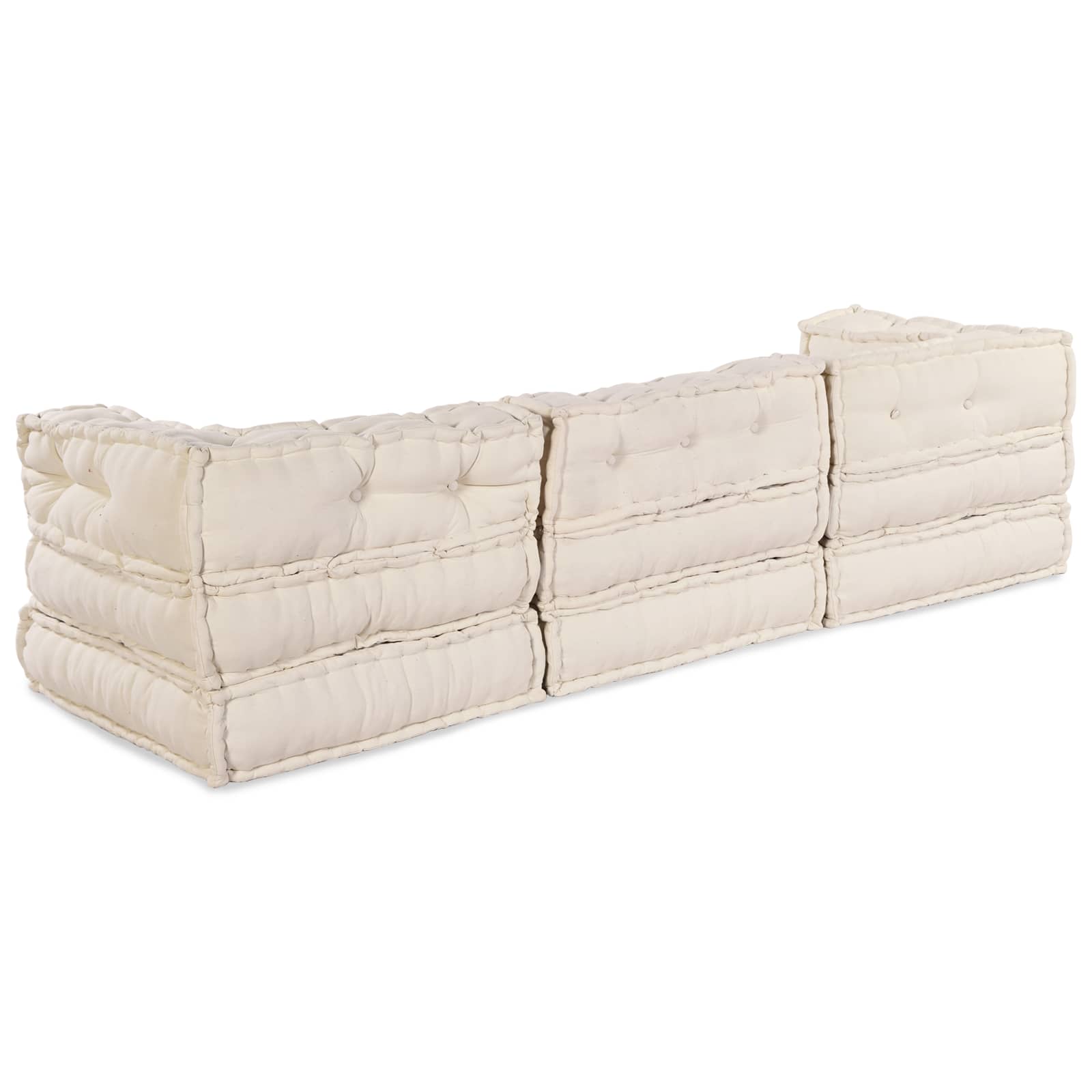 Modular Sofa Unit 3 pcs Cream Fabric