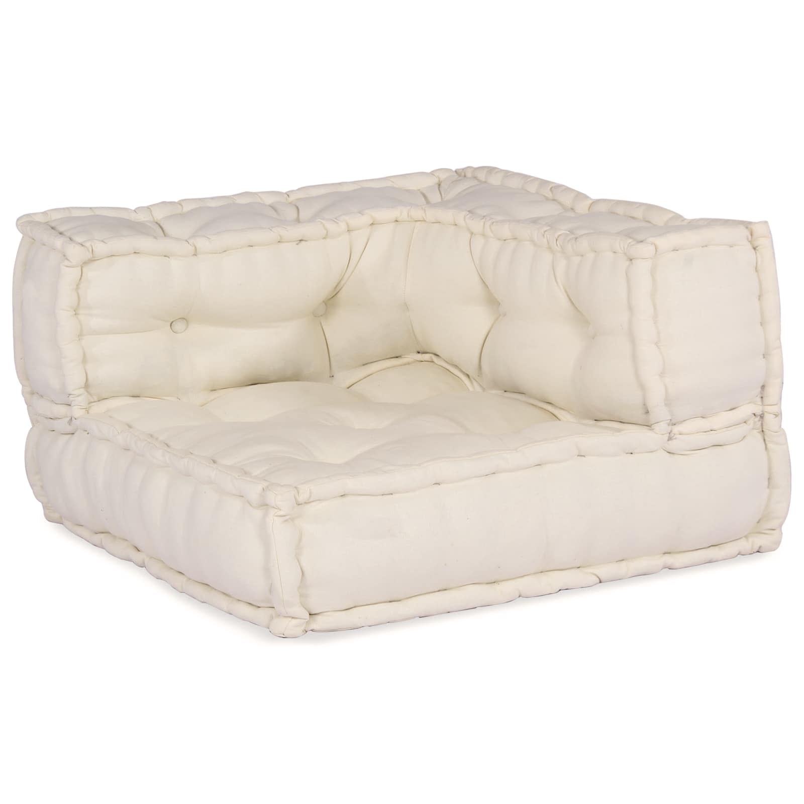 Modular Sofa Unit 4 pcs Cream Fabric