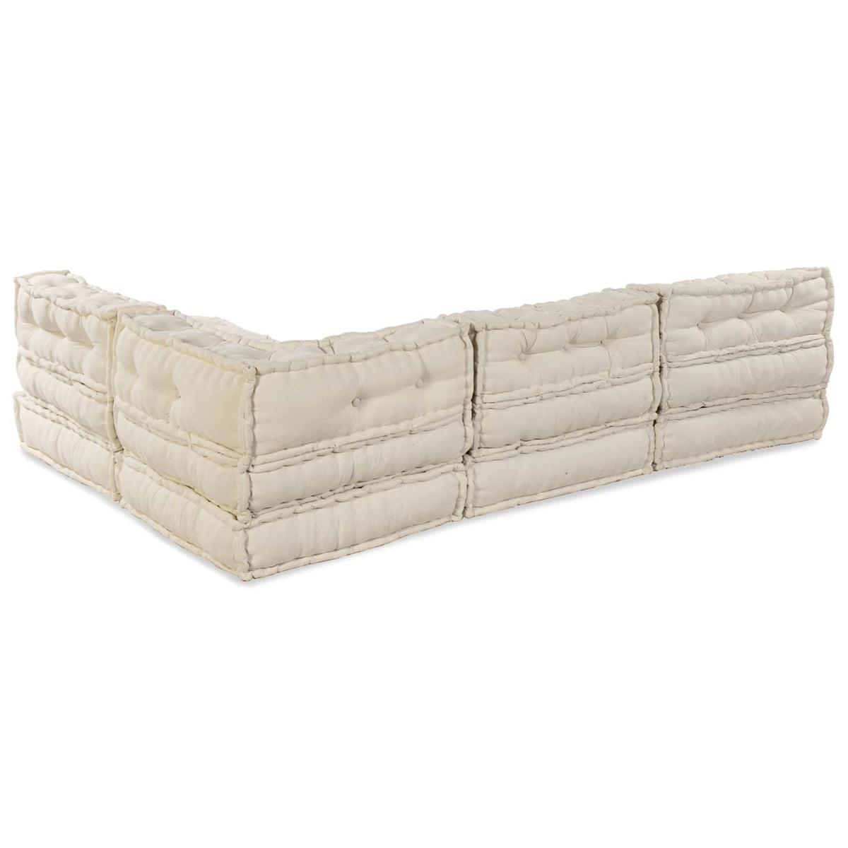 Modular Sofa Unit 4 pcs Cream Fabric