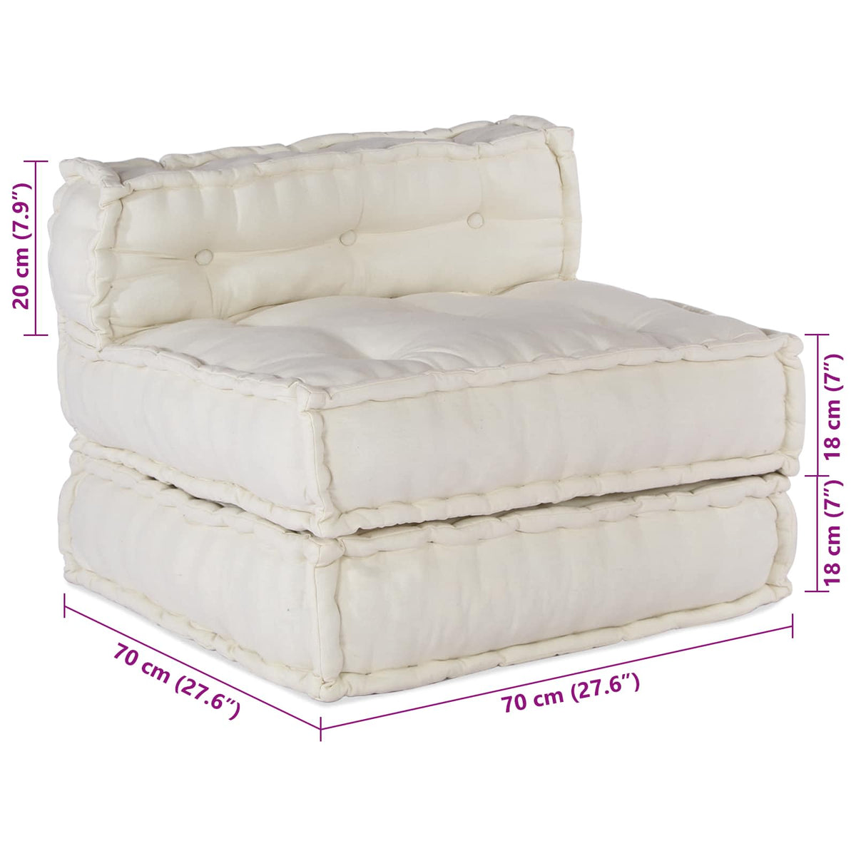 Modular Sofa Unit 4 pcs Cream Fabric