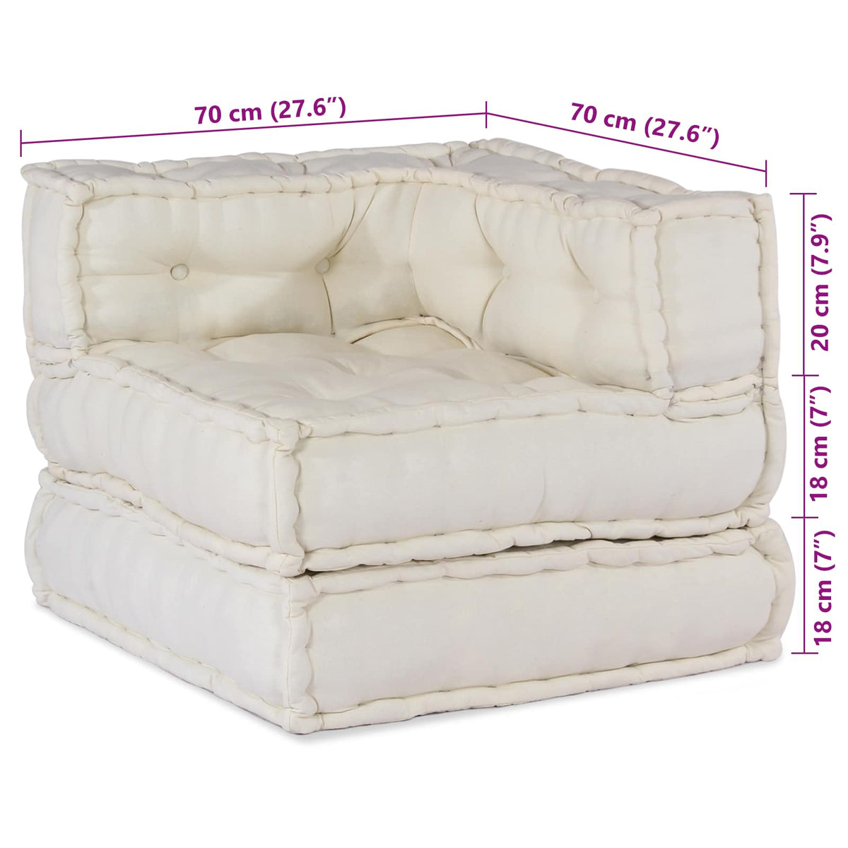 Modular Sofa Unit 4 pcs Cream Fabric