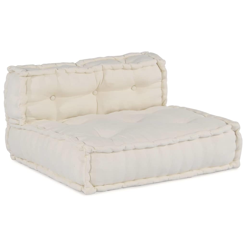 Modular Sofa 4 pcs Cream Fabric