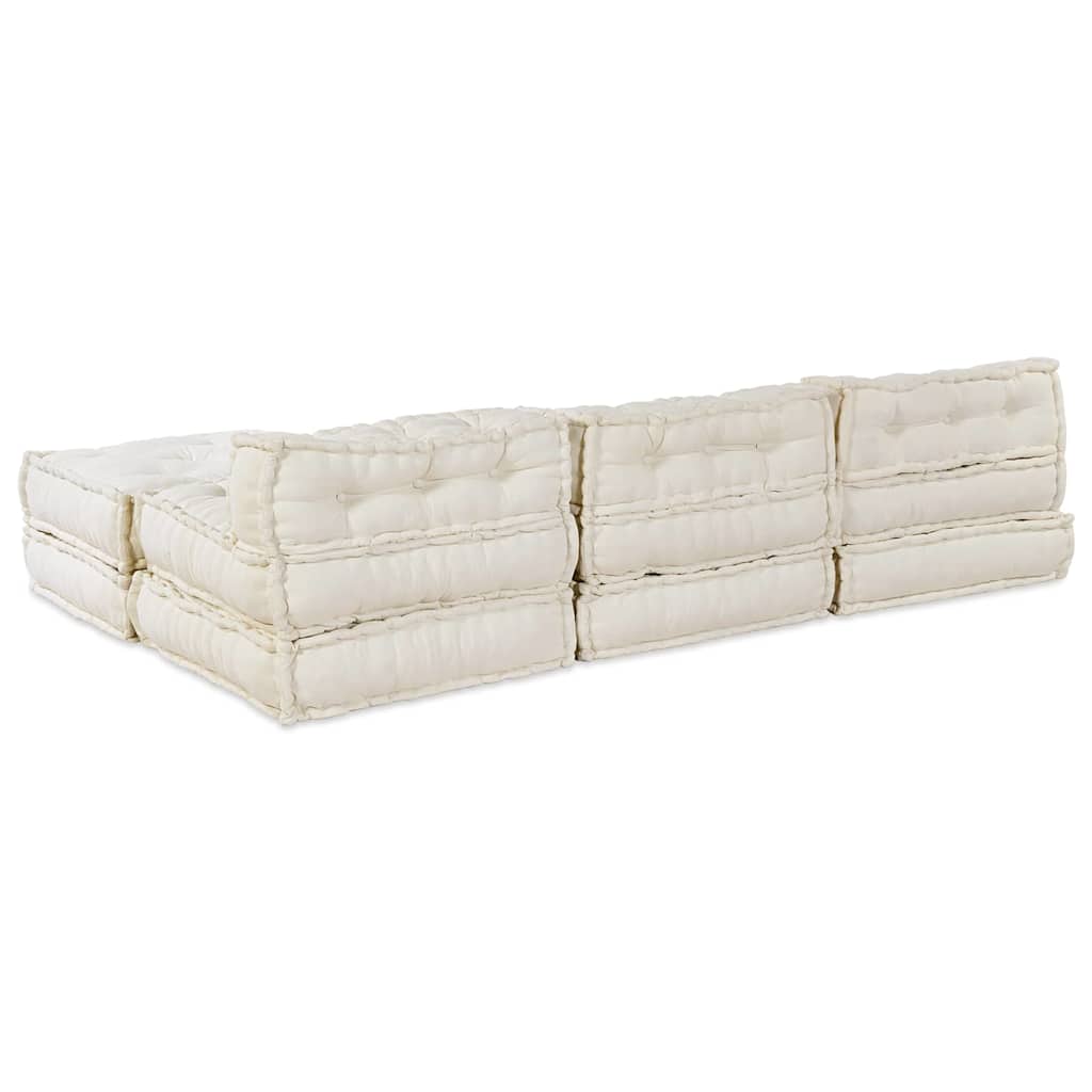 Modular Sofa 4 pcs Cream Fabric