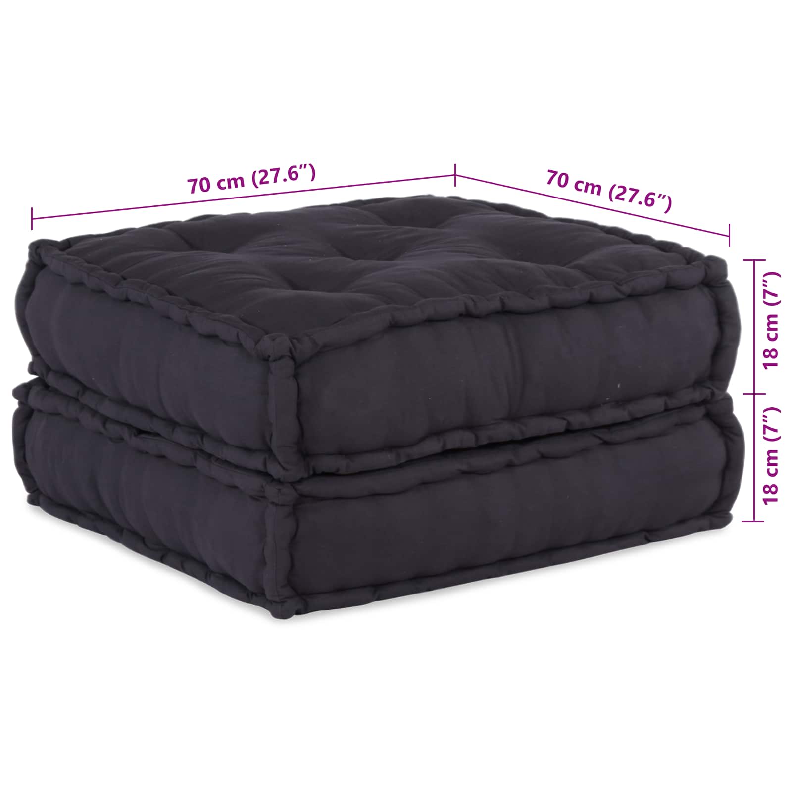 Modular Sofa Unit 2 pcs Anthracite 140 x 70 x 36 cm Fabric