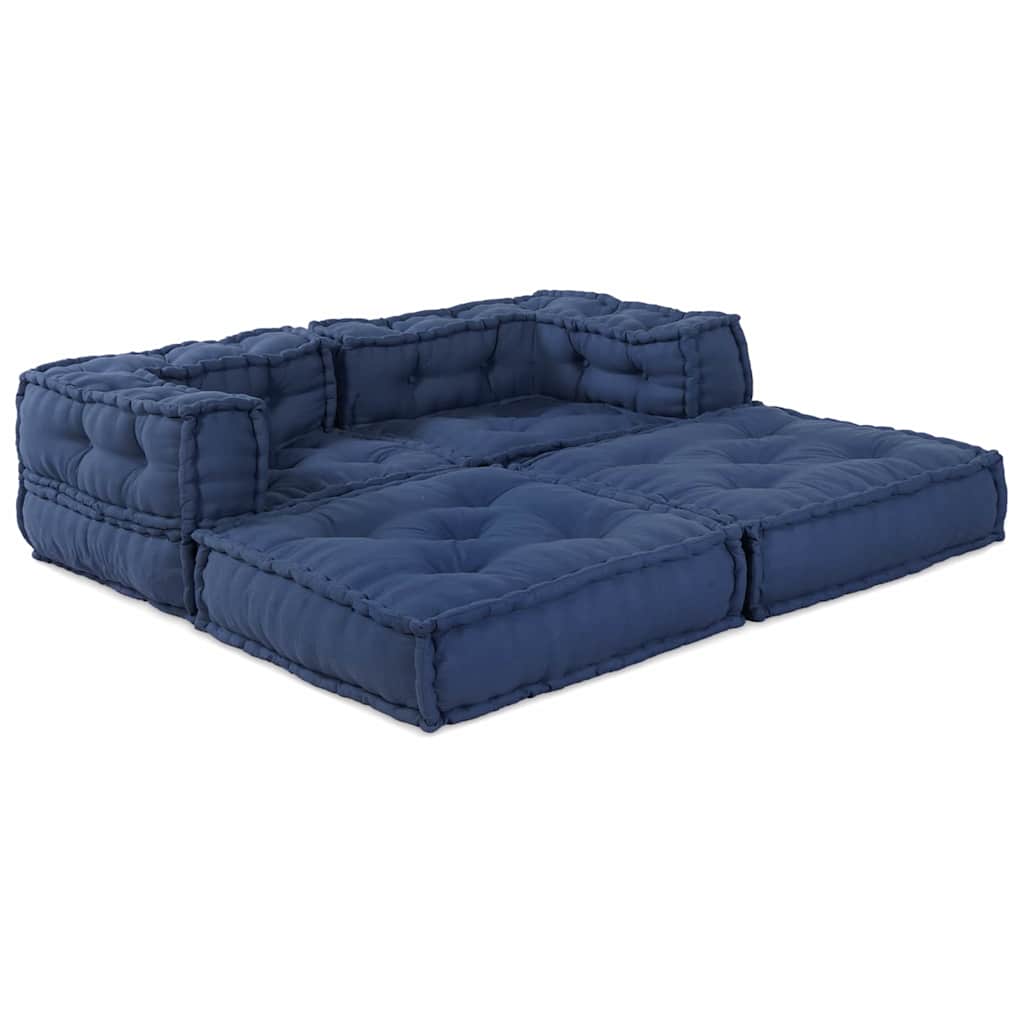 Modular Sofa Unit 2 pcs Indigo 140 x 70 x 56 cm Fabric