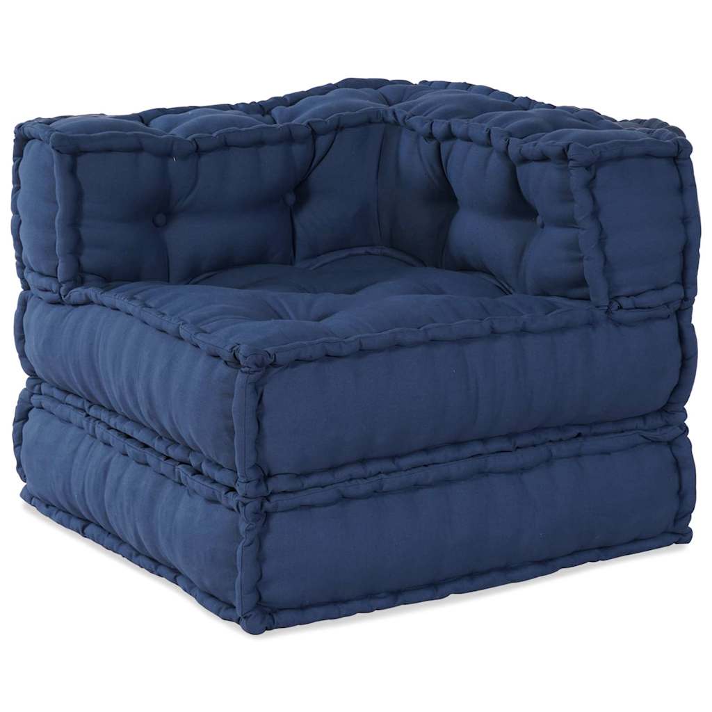 Modular Sofa Unit 3 pcs Indigo Fabric