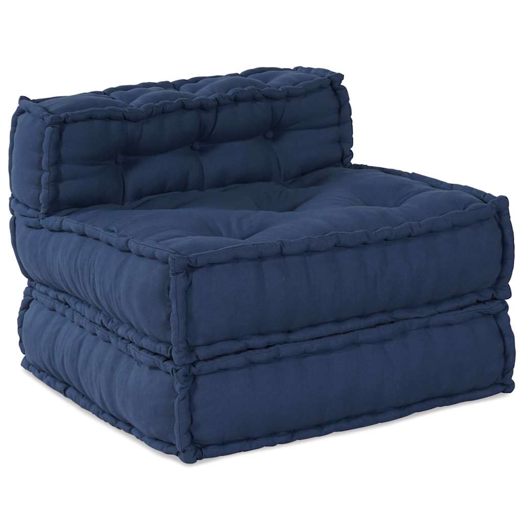 Modular Sofa Unit 3 pcs Indigo Fabric