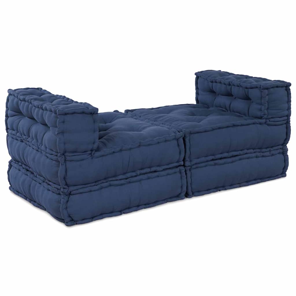 Modular Sofa Unit 4 pcs Indigo Fabric