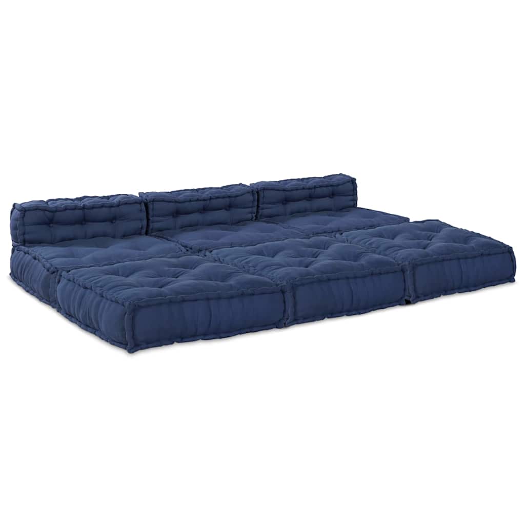 Modular Sofa Unit 4 pcs Indigo Fabric