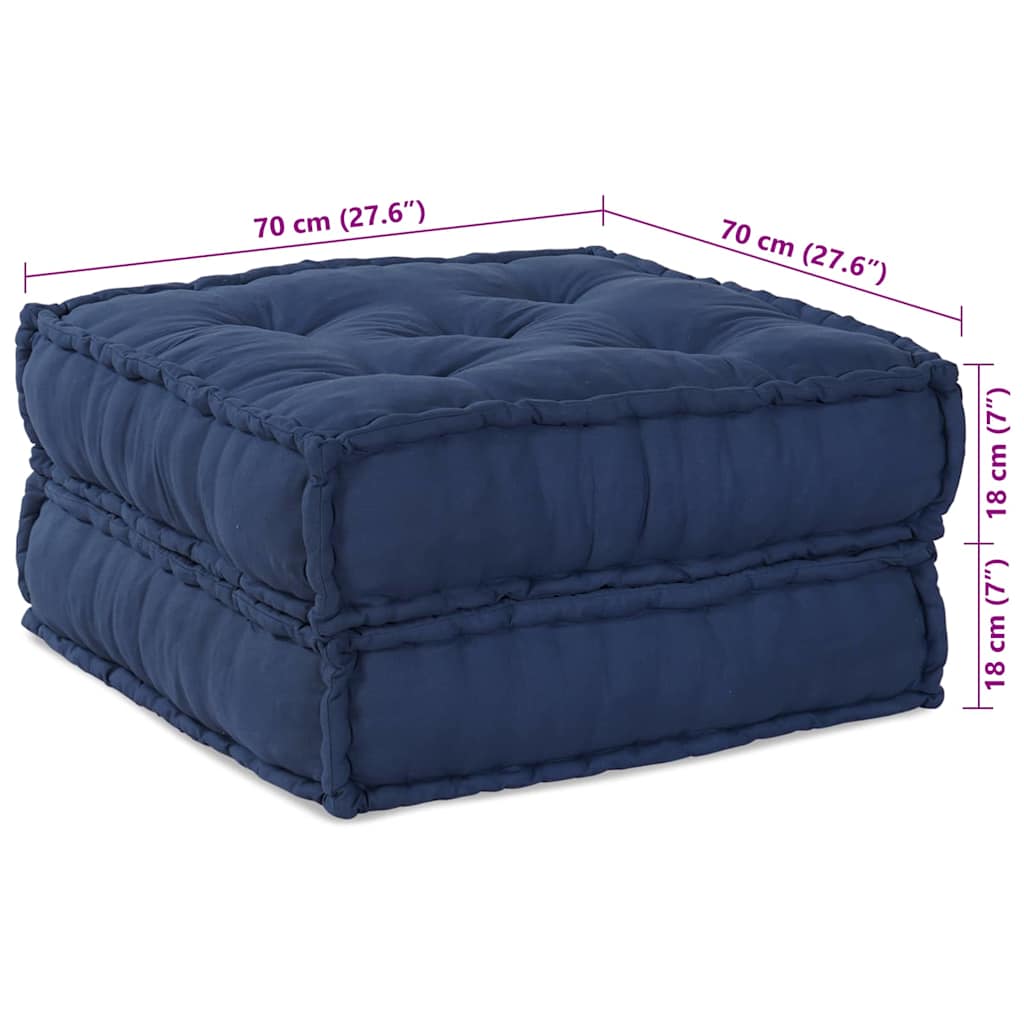 Modular Sofa Unit 2 pcs Indigo 140 x 70 x 36 cm Fabric