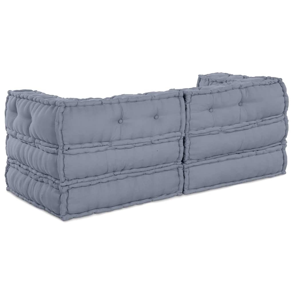 Modular Sofa Unit 2 pcs Grey 140 x 70 x 56 cm Fabric