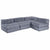 Modular Sofa Manual 4 pcs Grey 70 x 70 x 56 cm Fabric