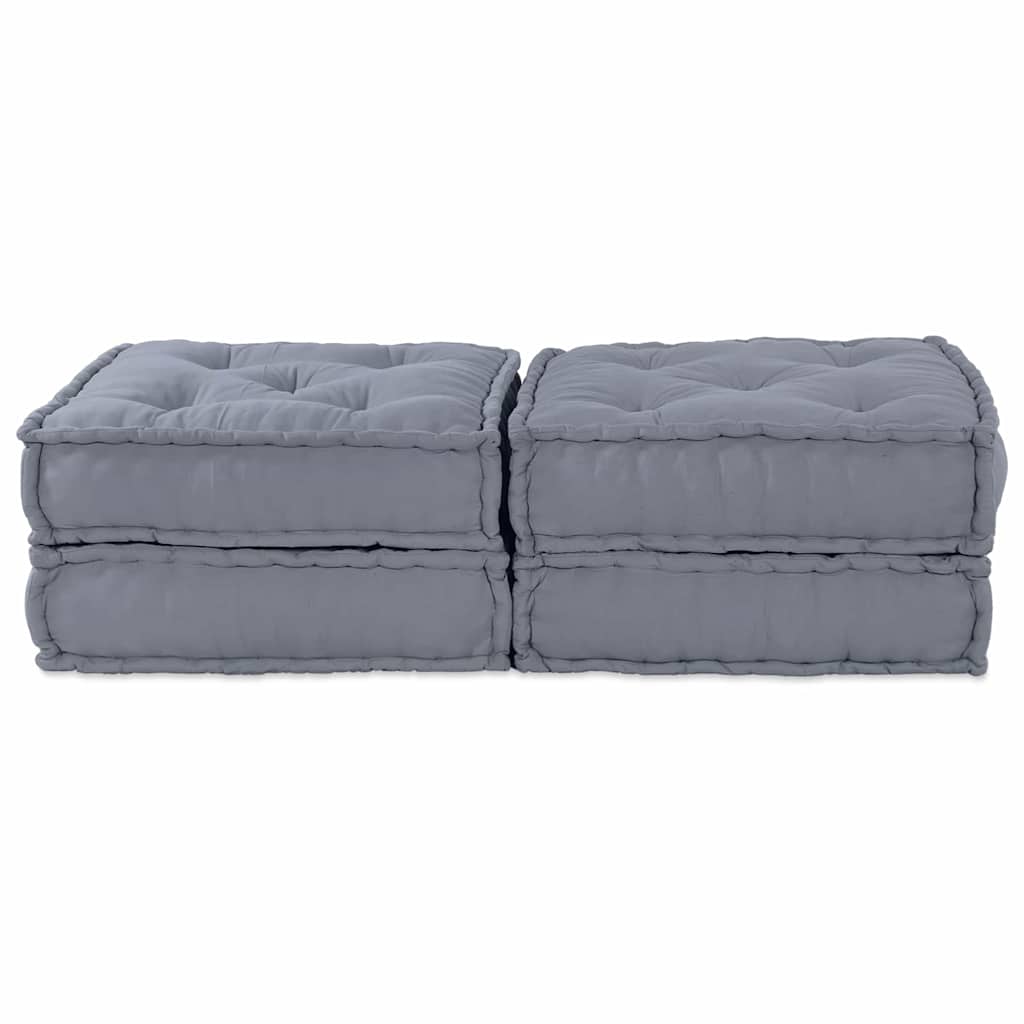 Cushion 2 pcs Grey 70 x 70 x 36 cm Polyester