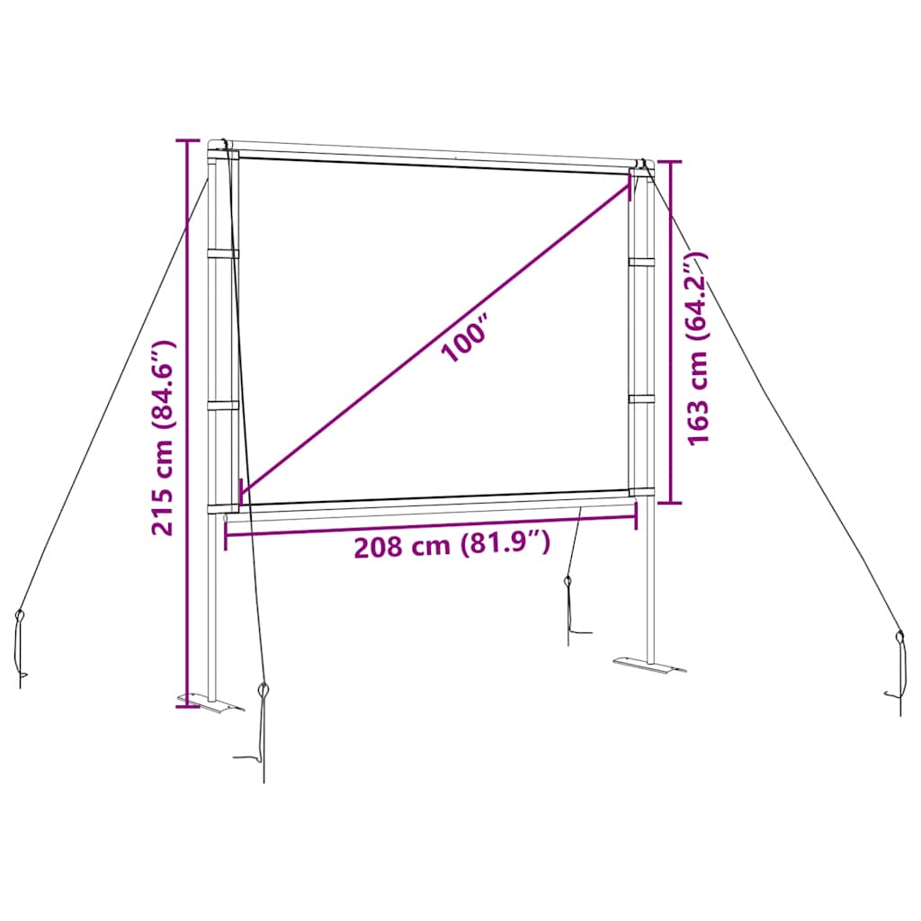 Projection Screen with Stands 100 Inch 4:3