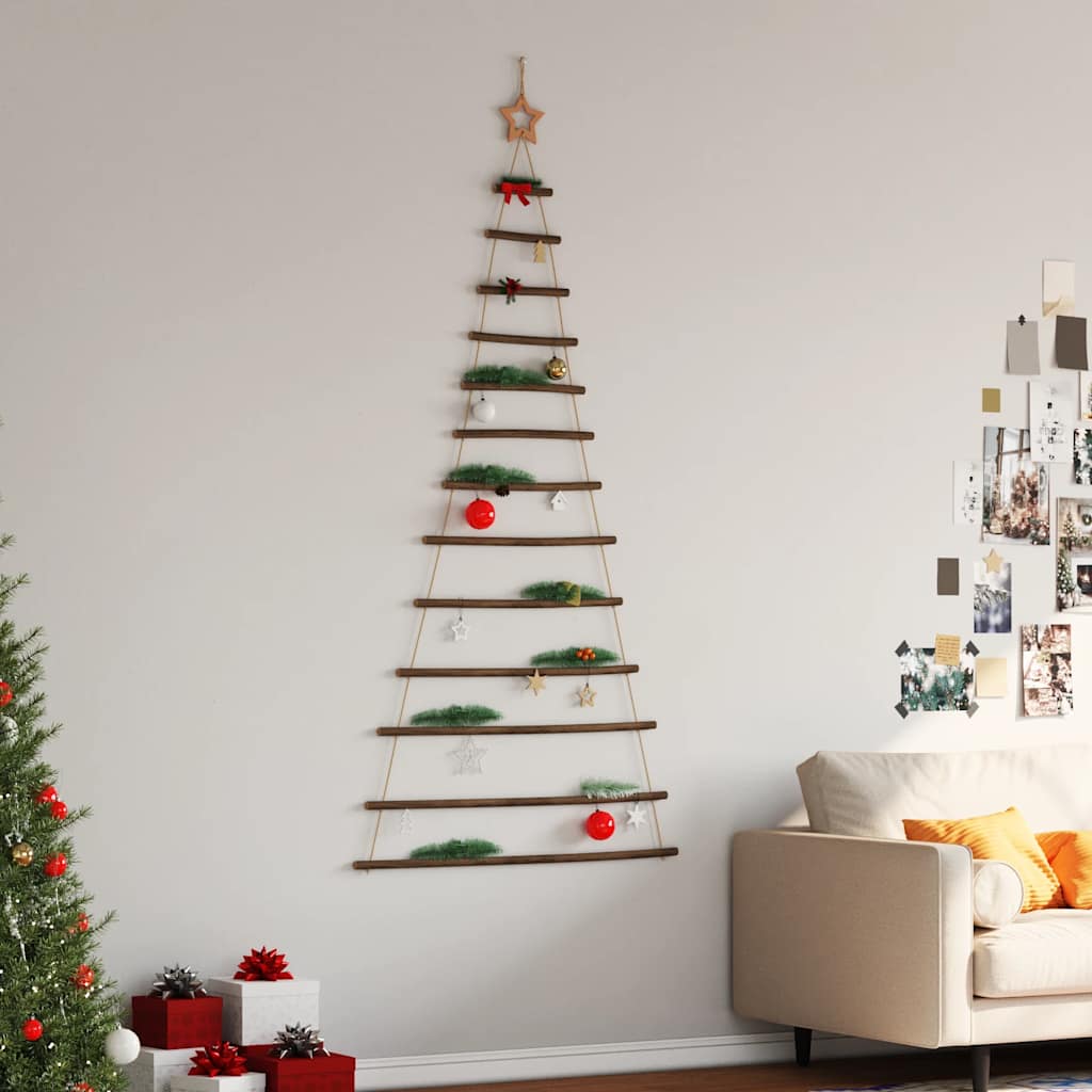  Hanging Christmas Tree with Top Star 86x180 cm Natural Branch