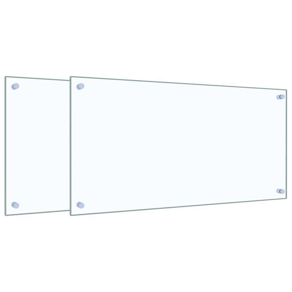 Kitchen Backsplashes 2 pcs Transparent 80x40 cm Tempered Glass