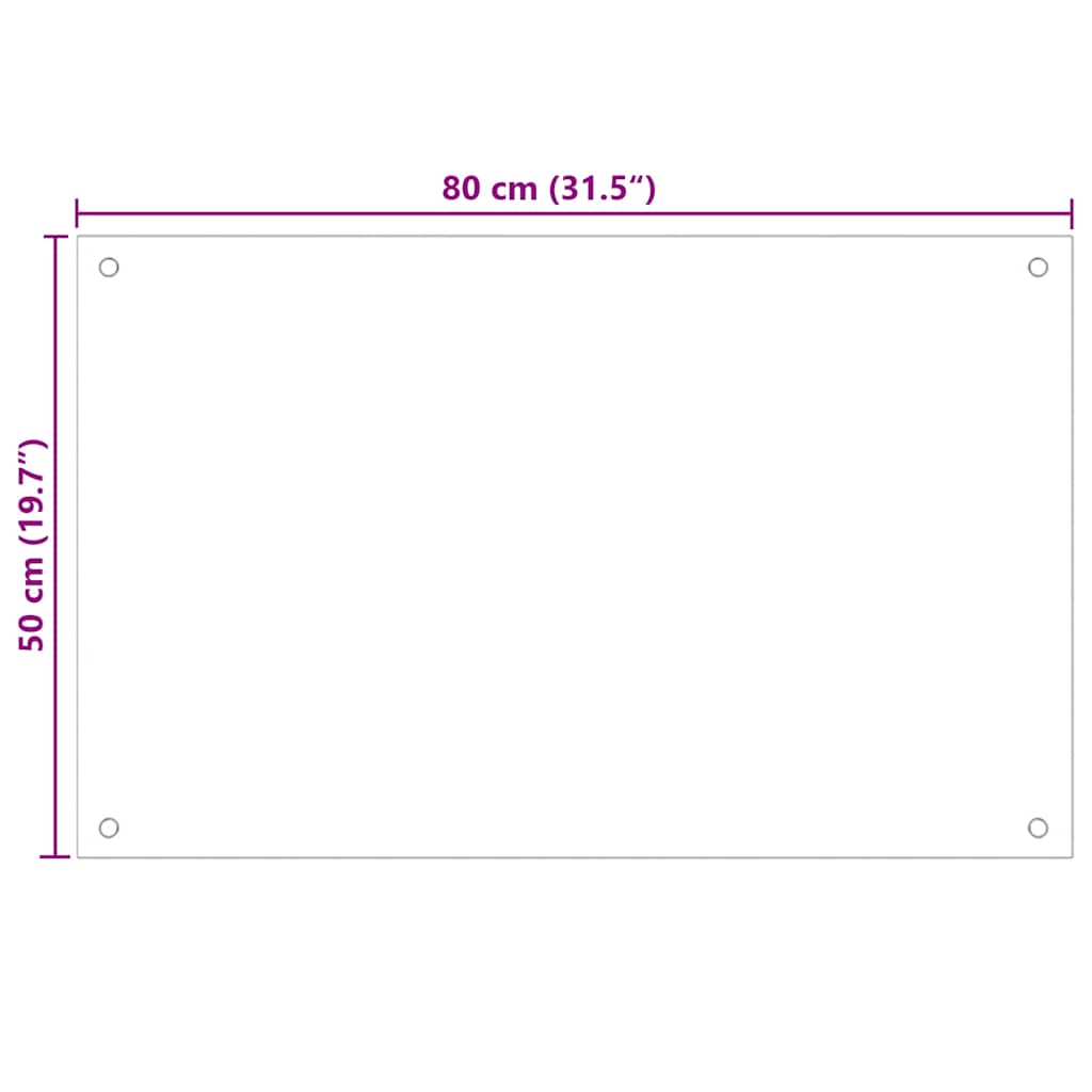 Kitchen Backsplashes 2 pcs Transparent 80x50 cm Tempered Glass