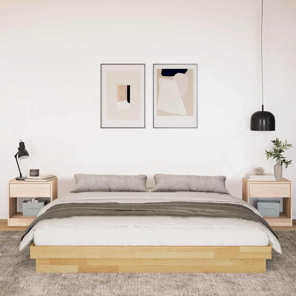 Bed Frame without Mattress 180x200 cm Solid Wood Oak