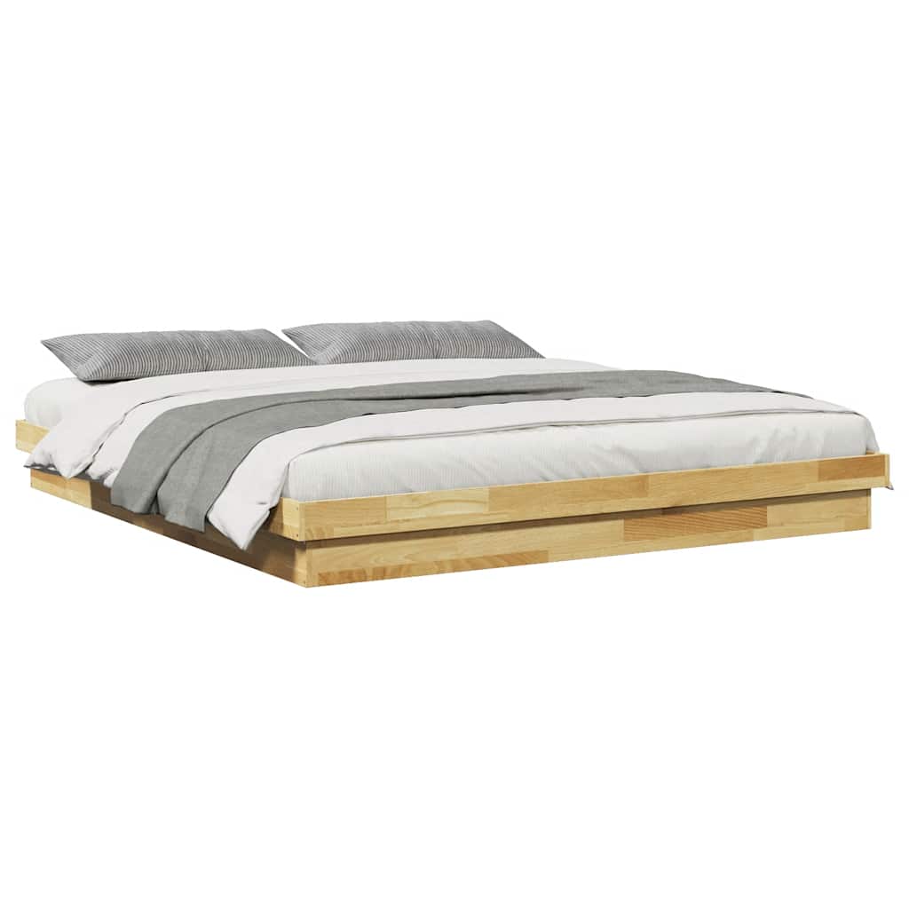 Bed Frame without Mattress 180x200 cm Solid Wood Oak