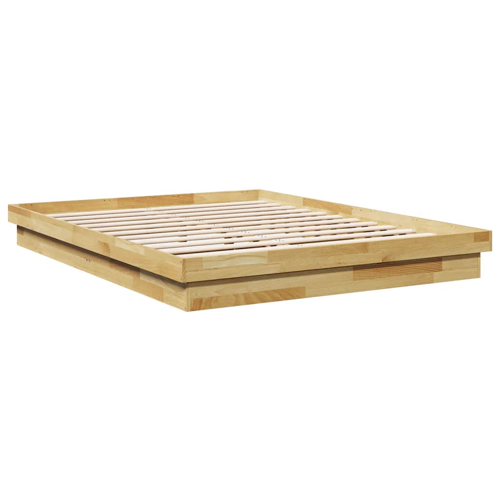 Bed Frame without Mattress 135x190 cm Solid Wood Oak