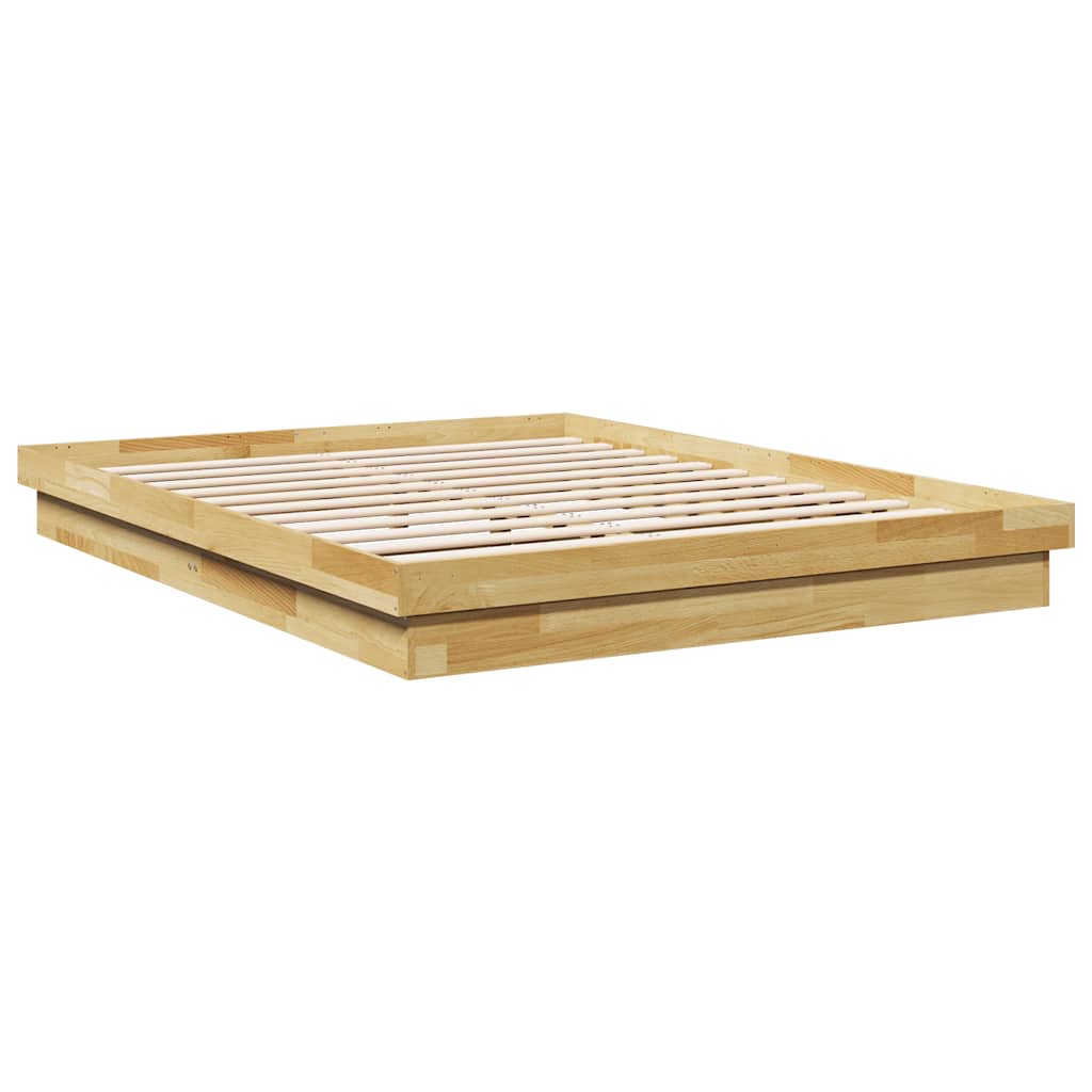 Bed Frame without Mattress 135x190 cm Solid Wood Oak