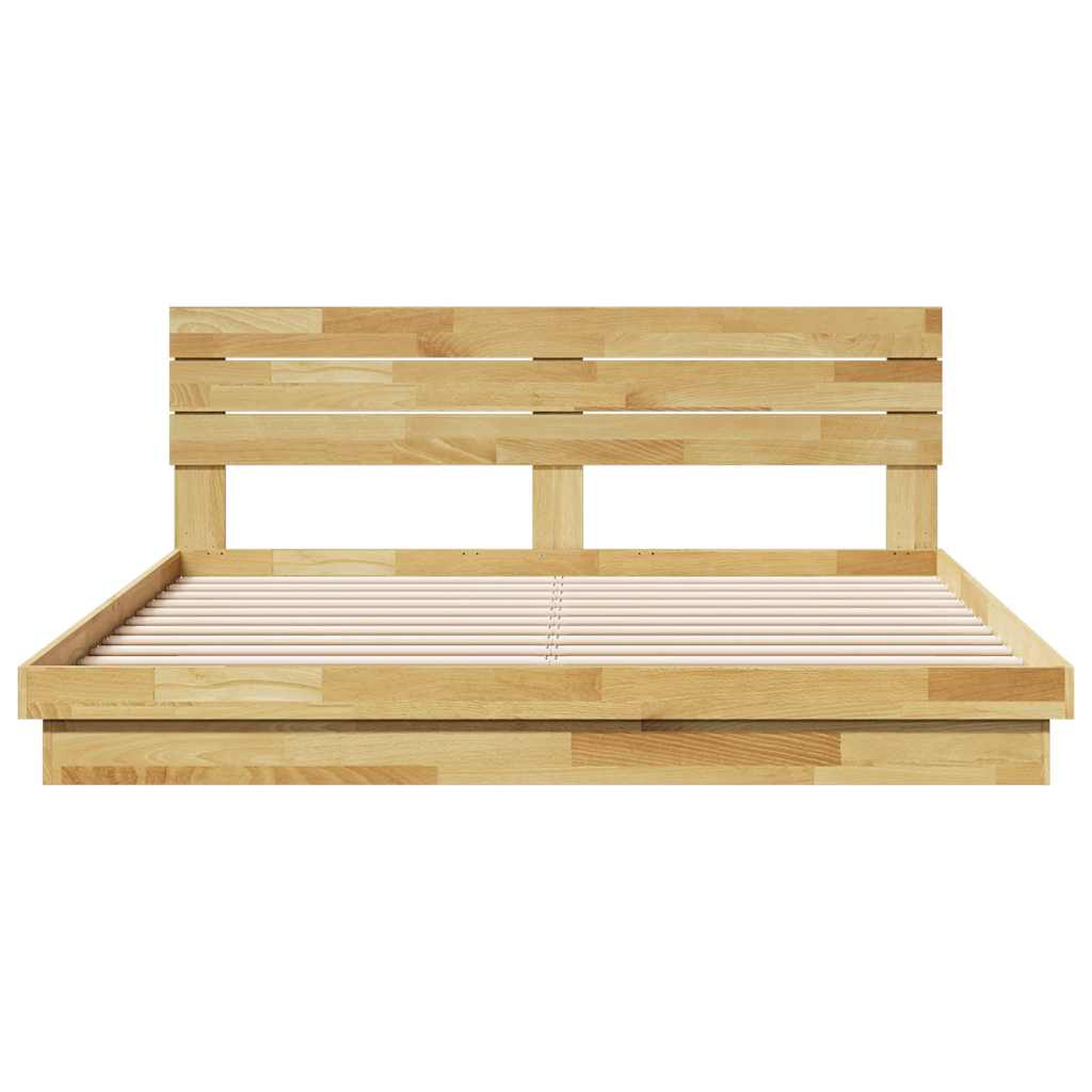 Bed Frame with Headboard without Mattress 180x200 cm Solid Wood Oak