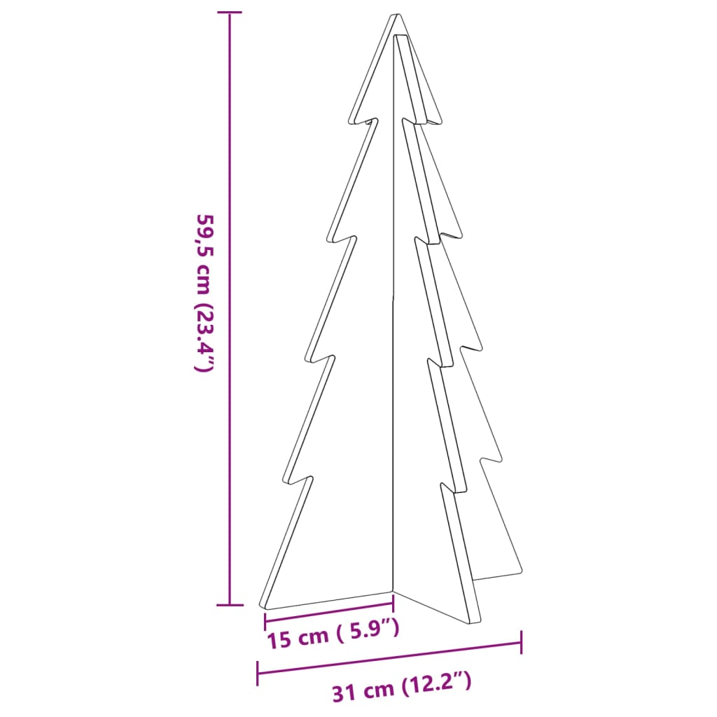 Wooden Christmas Tree for Decoration 59.5 cm Solid Wood Pine