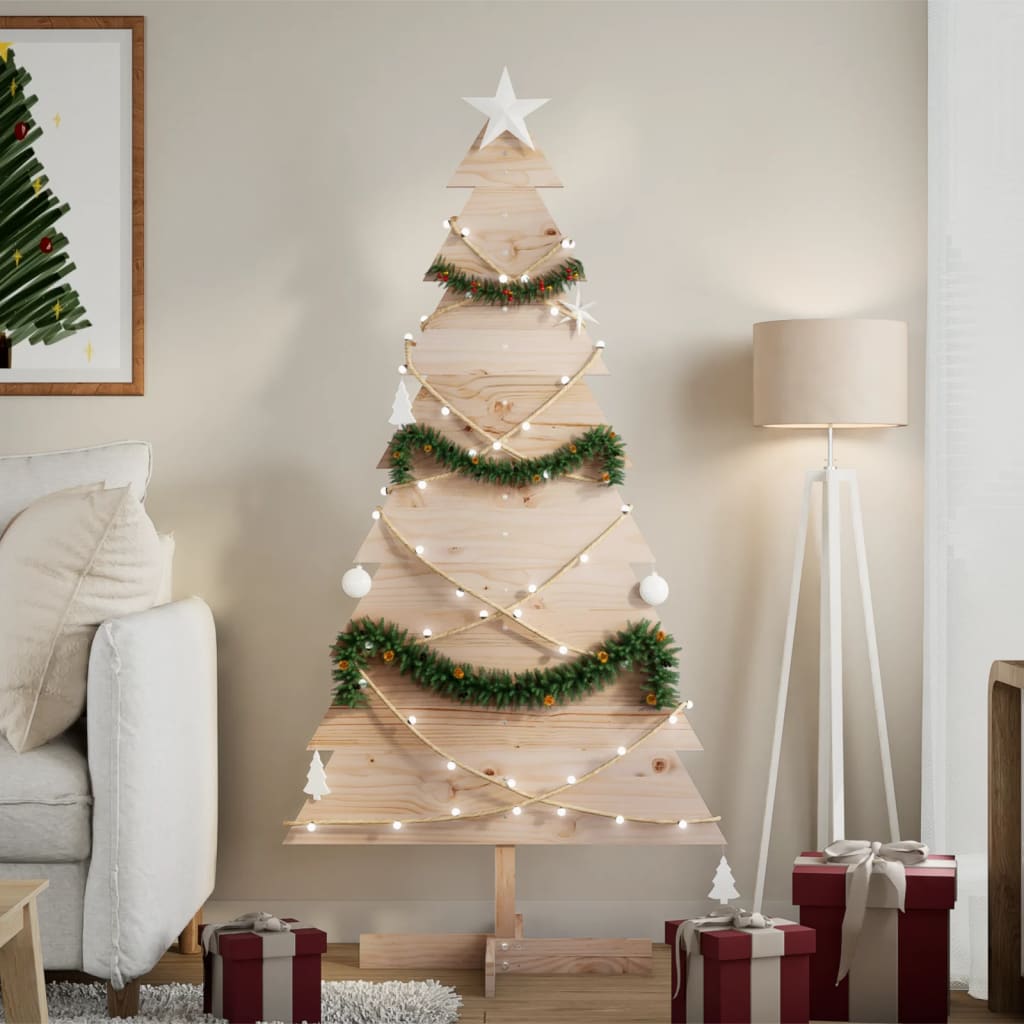 Wooden Christmas Tree for Decoration 150 cm Solid Wood Pine