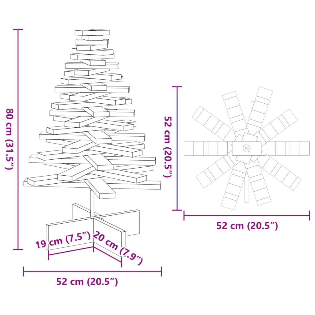 Wooden Christmas Tree for Decoration 80 cm Solid Wood Pine