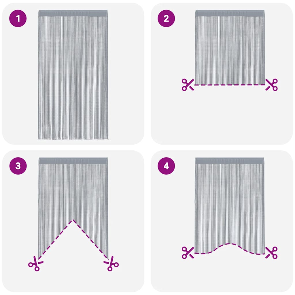 String Curtains 2 pcs Anthracite 140x250 cm