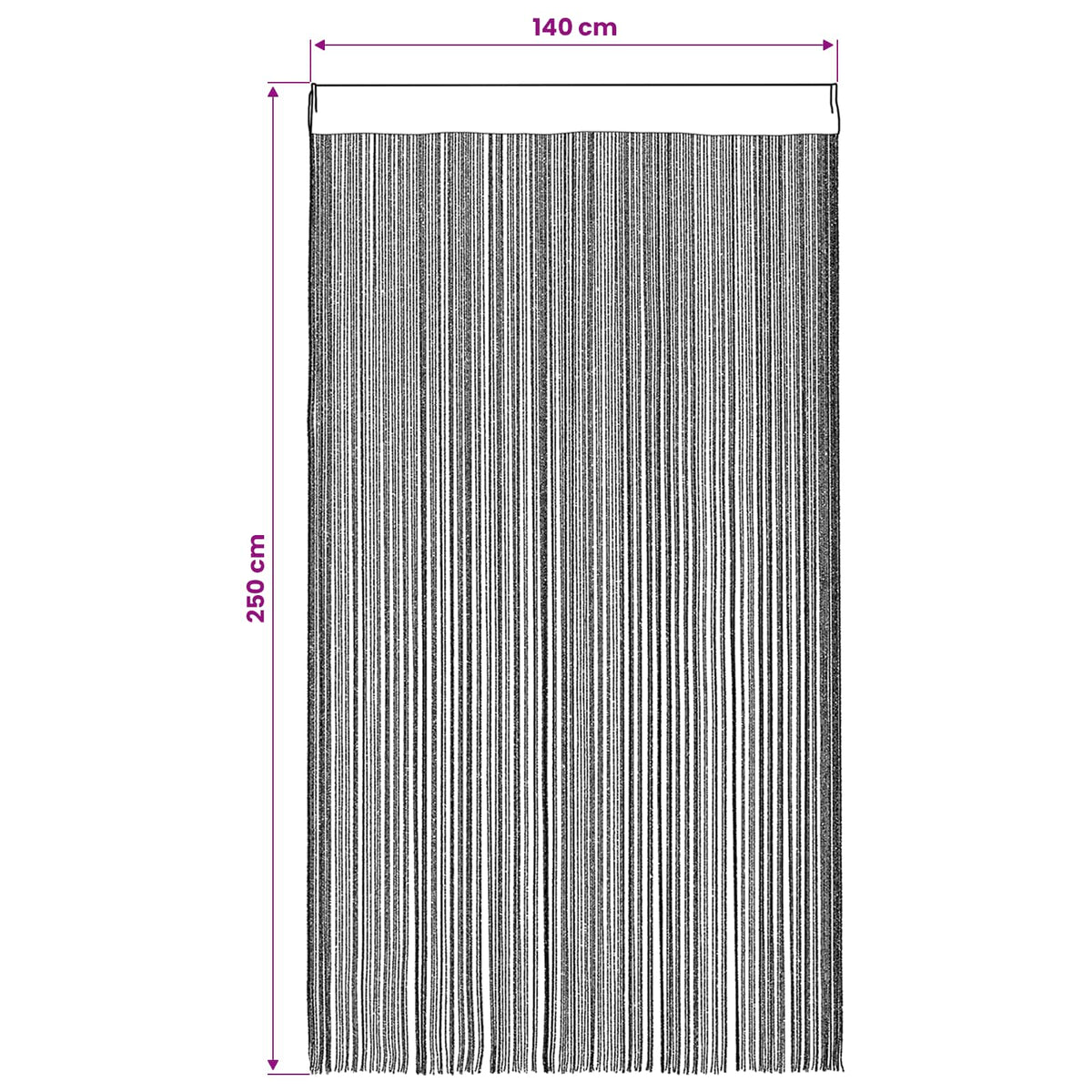 String Curtains 2 pcs Anthracite 140x250 cm