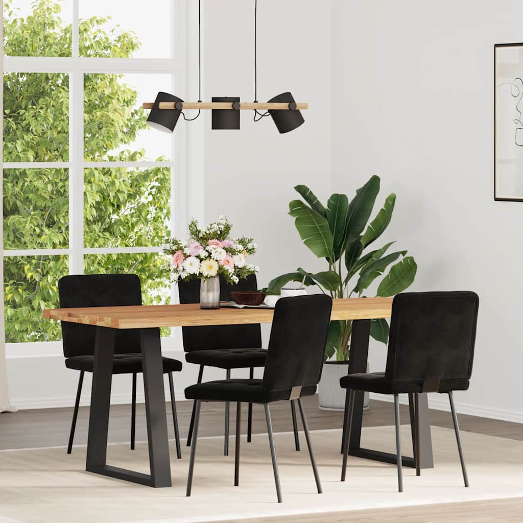 Dining Chairs 4 pcs Black Velvet