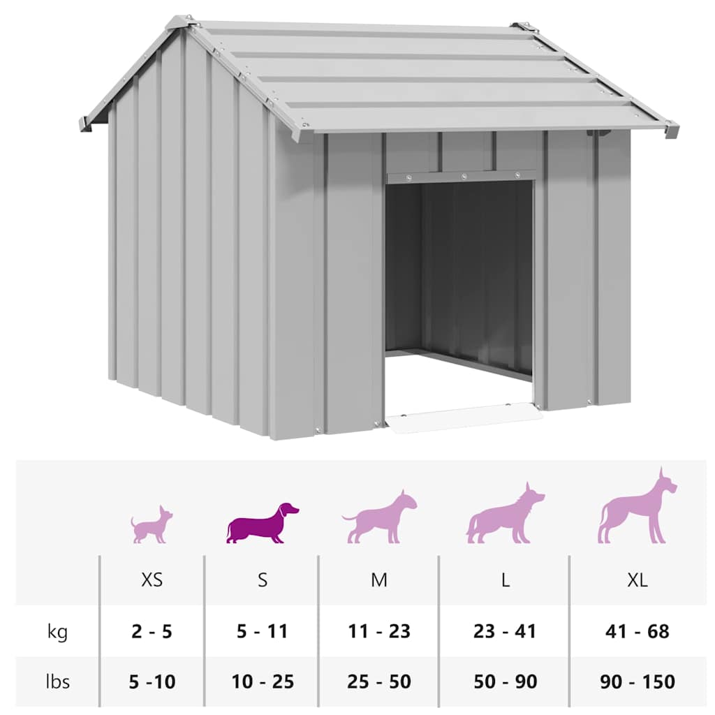 Dog House with Roof 85x107x81 cm Galvanised Steel