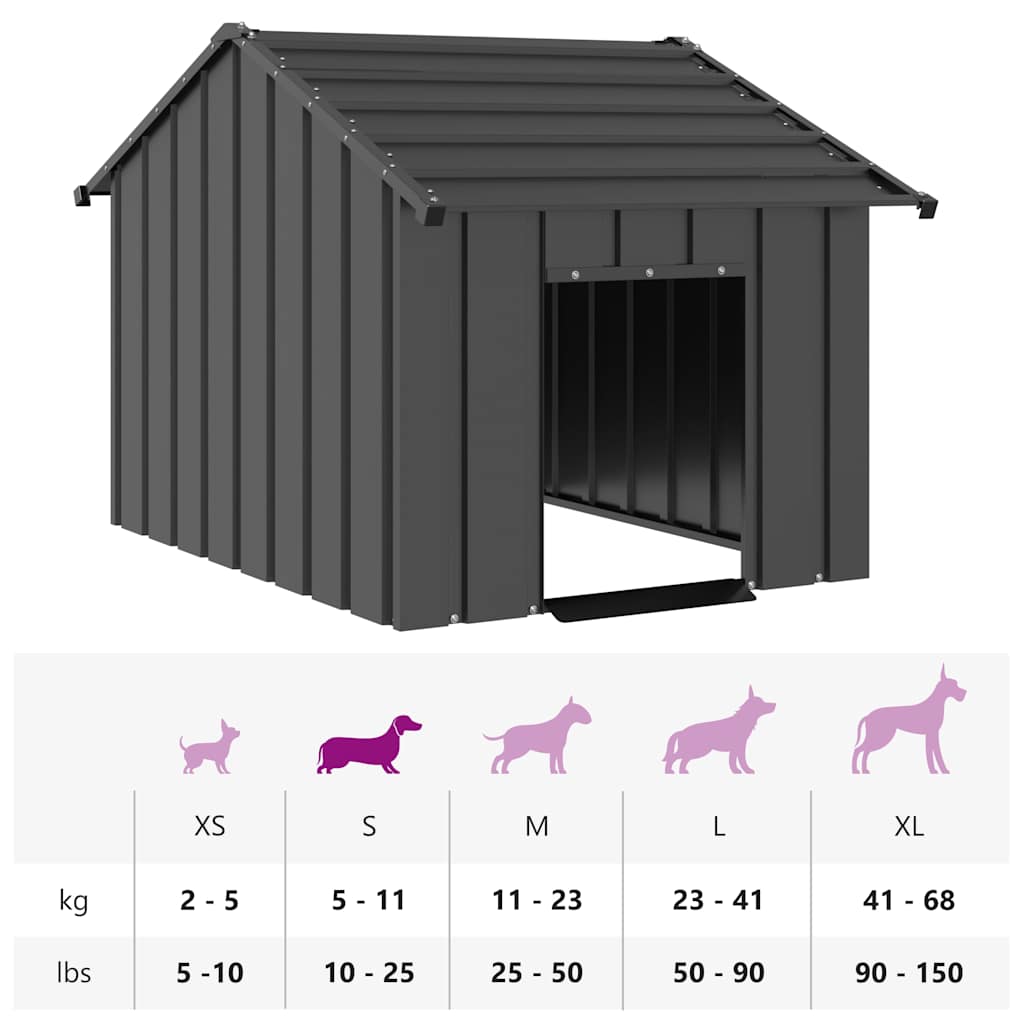 Dog House with Roof 83x130x85 cm Galvanised Steel