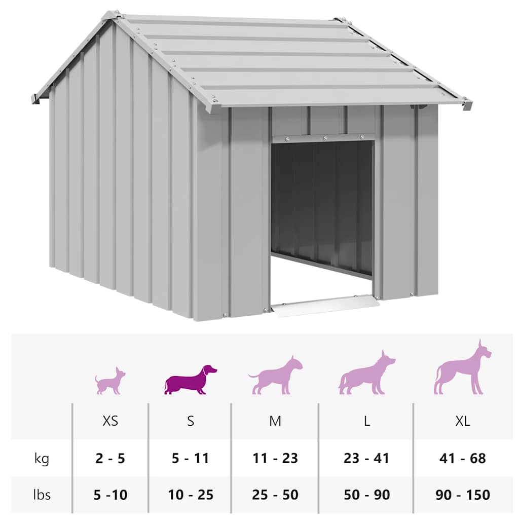 Dog House with Roof 83x130x85 cm Galvanised Steel