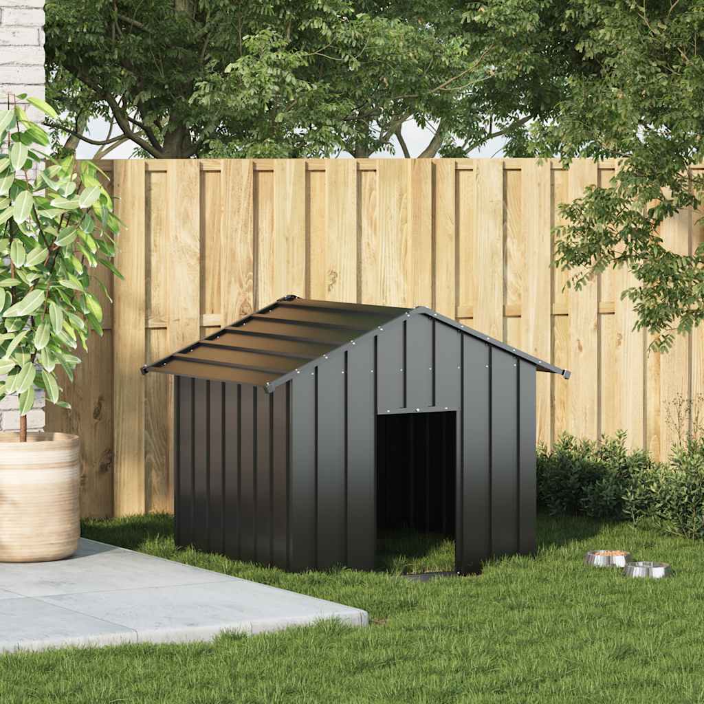 Dog House with Roof 131x101x102 cm Galvanised Steel