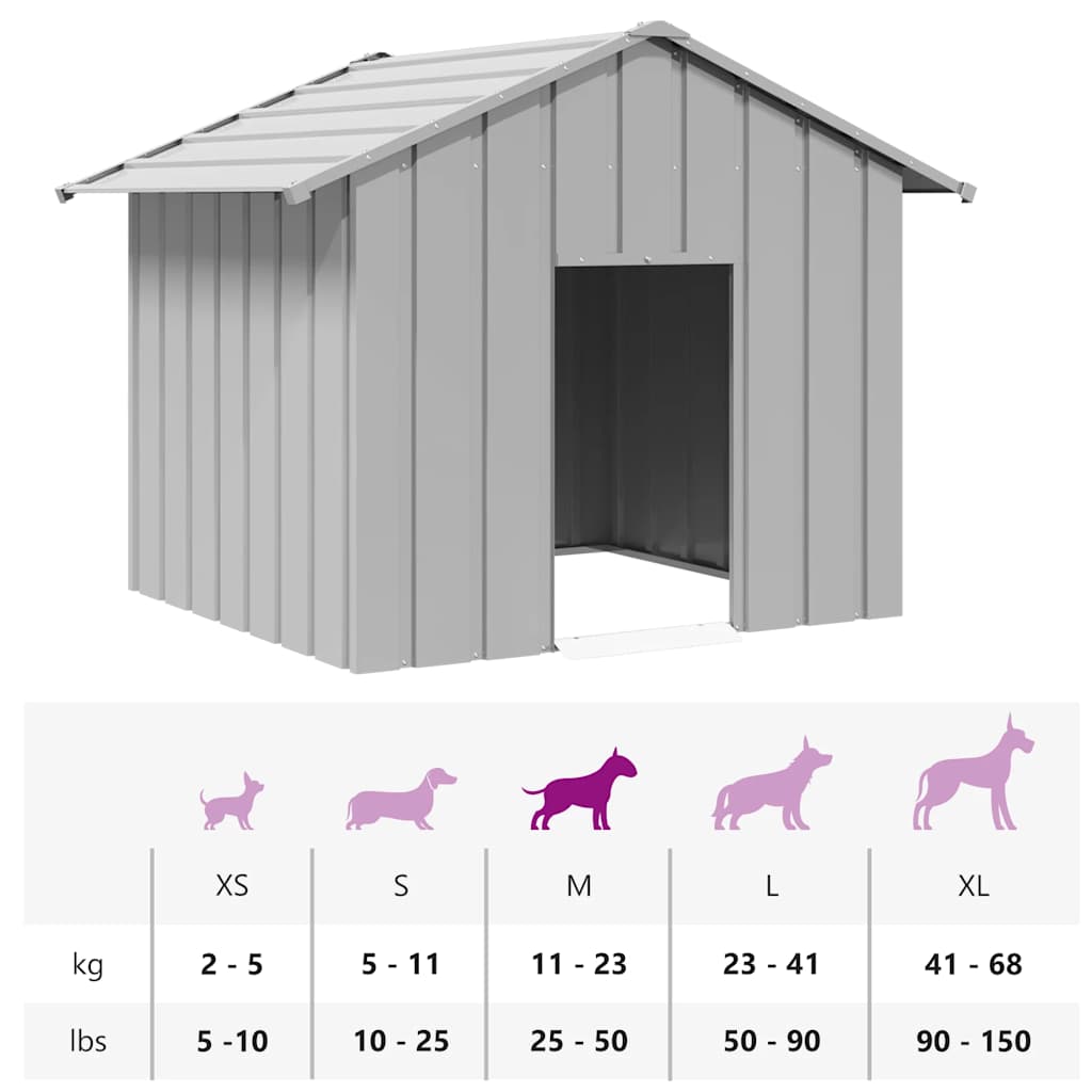 Dog House with Roof 131x101x102 cm Galvanised Steel